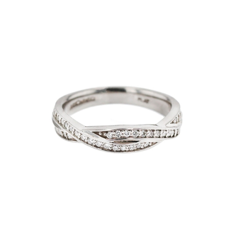 Cross-over Diamond Half Eternity Band