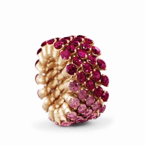 Serafino Consoli 5 Row Pink Sapphire Ring